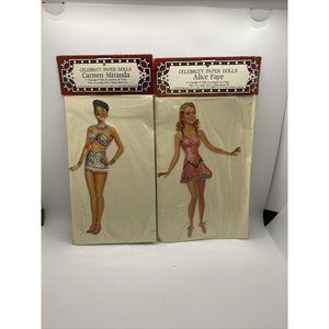 Shackman Celebrity Paper Doll Sets 1991 "Carmen Miranda & Alice Faye dolls"